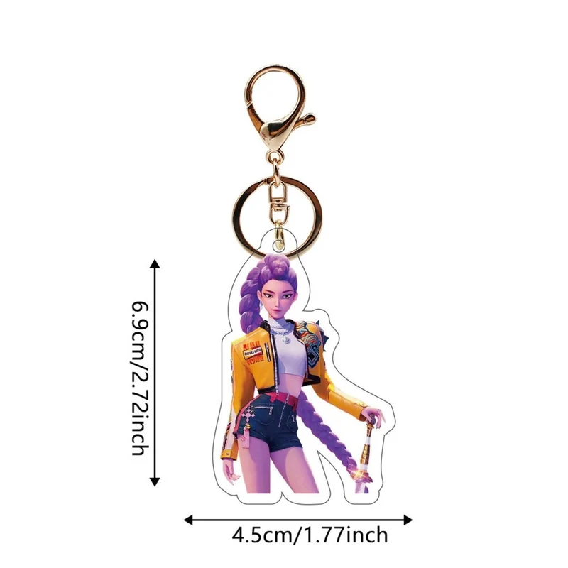 Kpop Anime Rumi Keychain, Demon Hunter Inspired Pop Singer, 1 Count