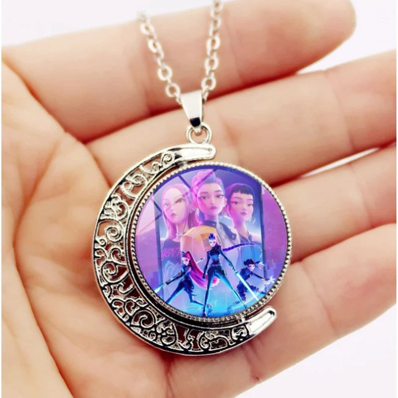 Kpop Anime Girls Necklace, Demon Hunter Inspired Pop Singer, 1 Count