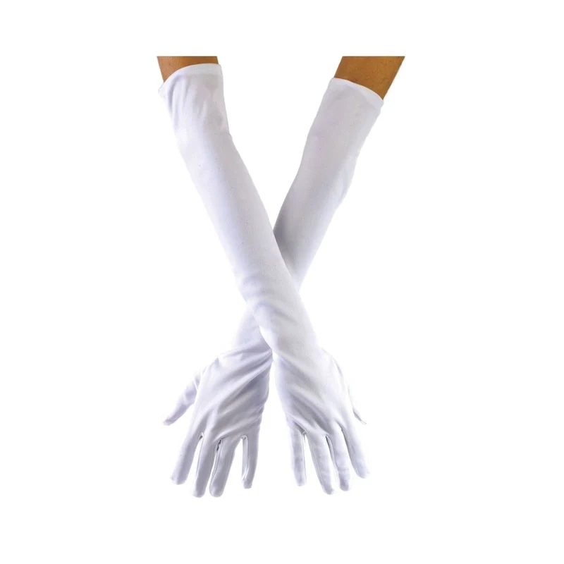 White Opera Gloves for Adults, 20.5 Inches
