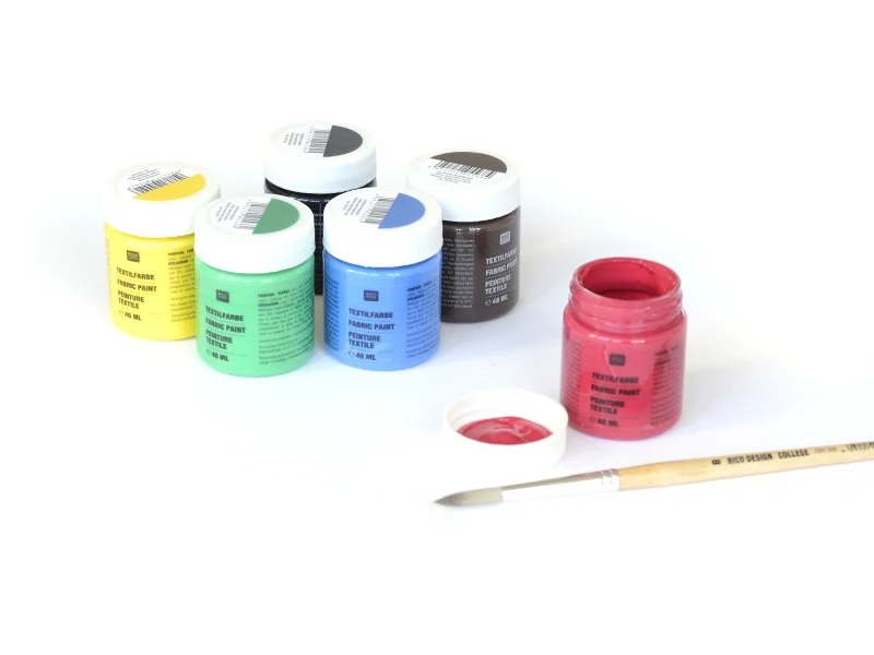 6 pots de peinture pour textile - Basique