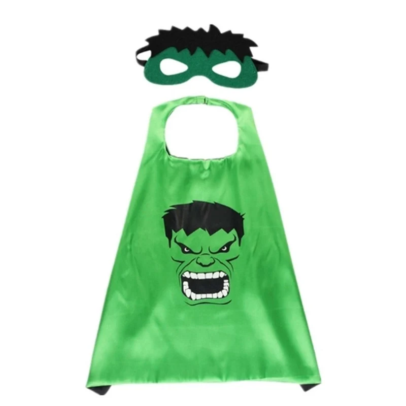 Superhero Cape and Mask for Kids, Green