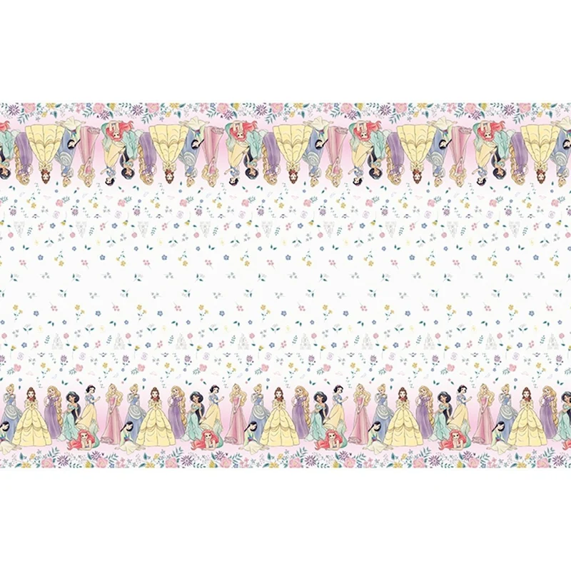 Disney Princesses Birthday Rectangular Plastic Table Cover, 54 x 84 Inches, 1 Count