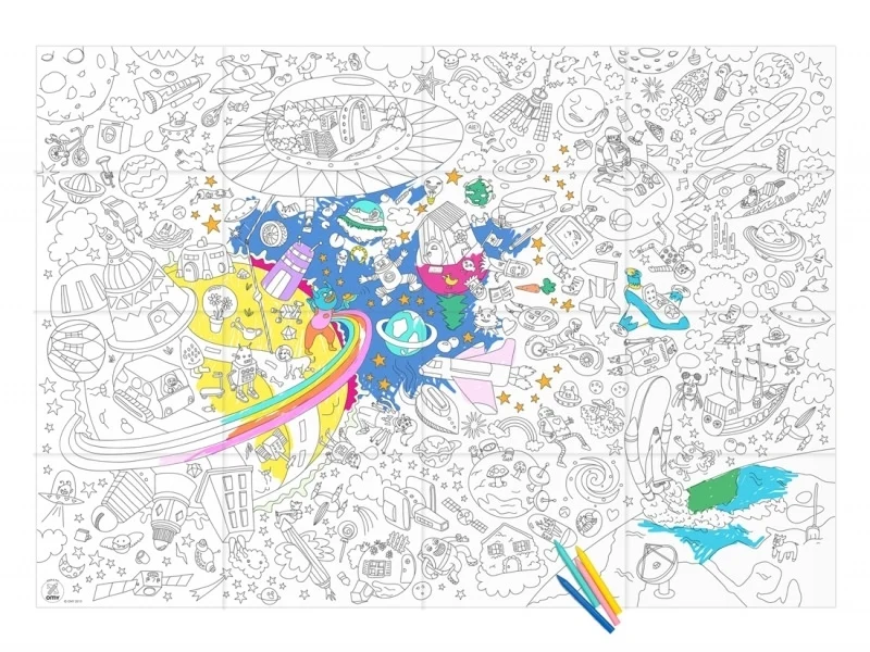 Poster géant en papier à colorier - COSMOS - OMY