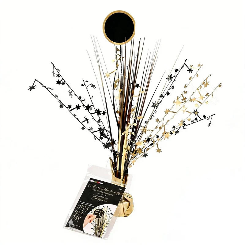 Golden Celebration Birthday Customizable Centerpiece, 18 Inches, 1 Count