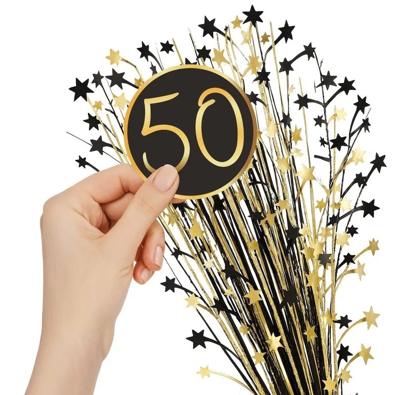 Golden Celebration Birthday Customizable Centerpiece, 18 Inches, 1 Count