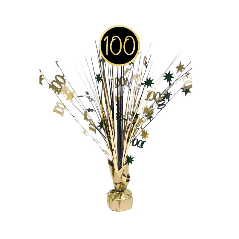Golden Celebration 100th Birthday Centerpiece, 18 Inches, 1 Count