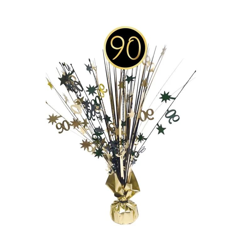 Golden Celebration 90th Birthday Centerpiece, 18 Inches, 1 Count