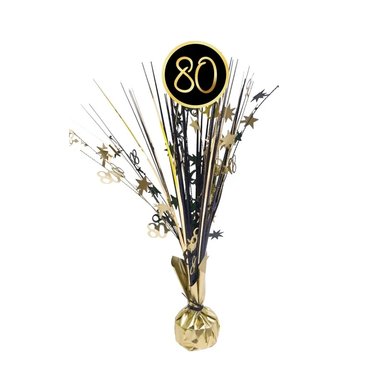 Golden Celebration 80th Birthday Centerpiece, 18 Inches, 1 Count