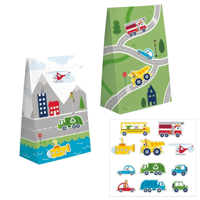 Transportation Time Favour Bags, 8 Count