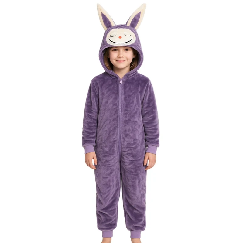 Purple Lafufu Costume for Kids, Hooded Jumpsuit