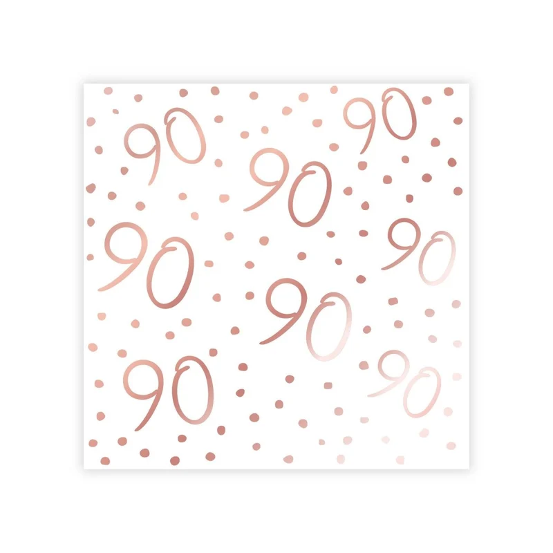 Rosé Celebration 90th Birthday Small Beverage Napkins, 16 Count