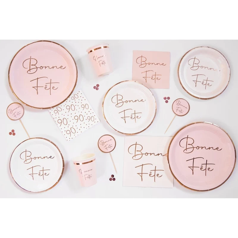 Rosé Celebration 90th Birthday Small Beverage Napkins, 16 Count