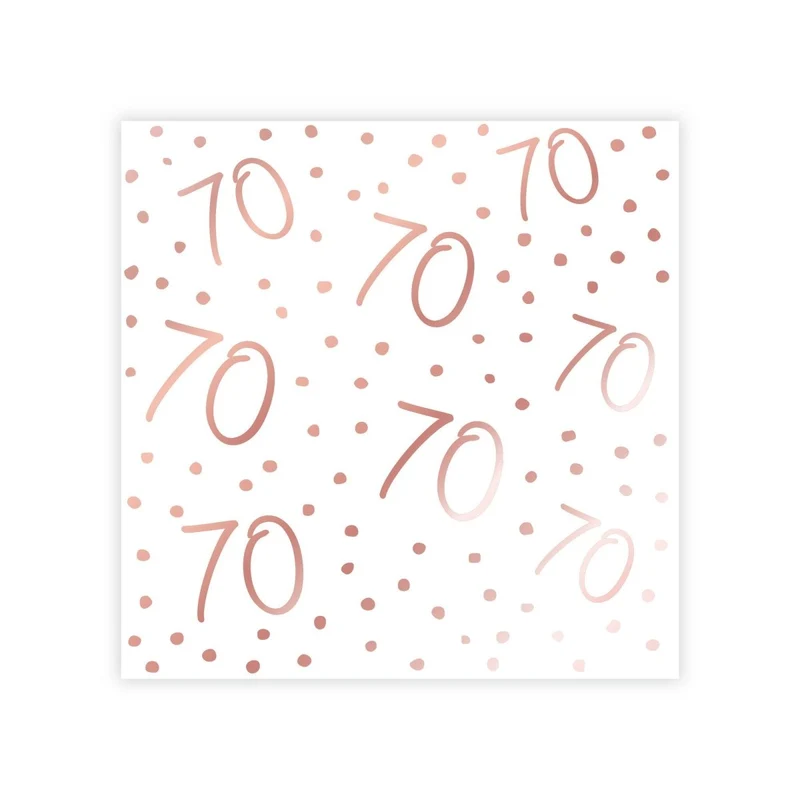 Rosé Celebration 70th Birthday Small Beverage Napkins, 16 Count