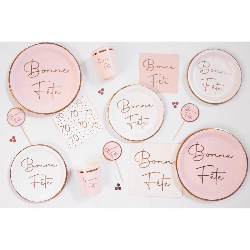 Rosé Celebration 70th Birthday Small Beverage Napkins, 16 Count