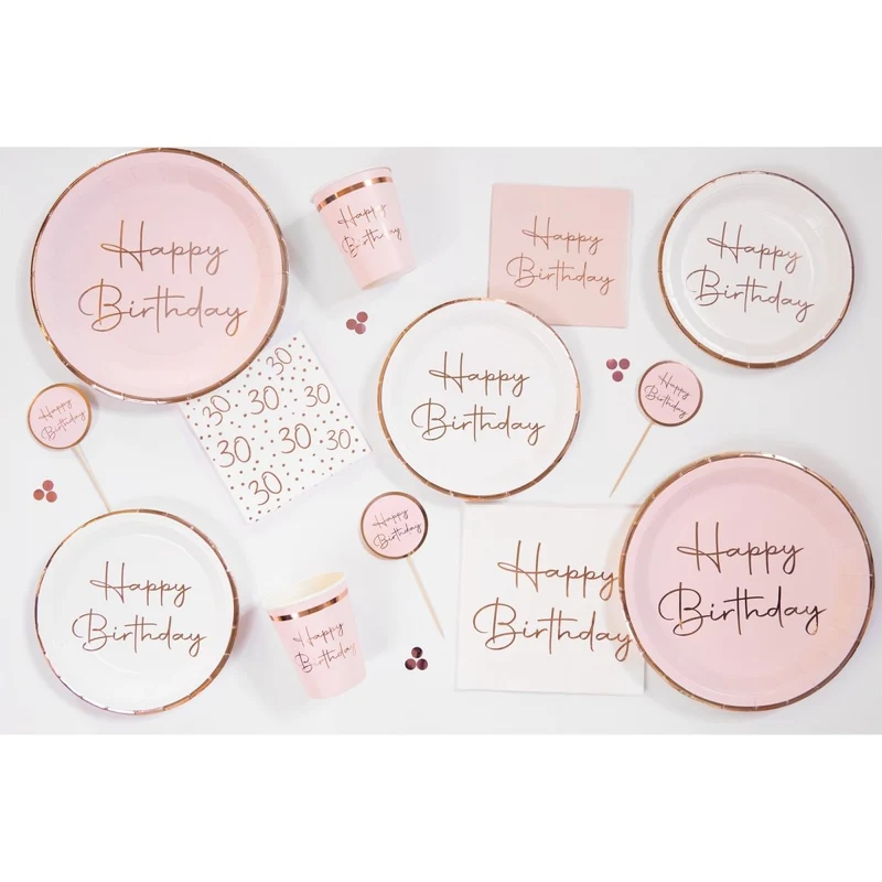Rosé Celebration 30th Birthday Small Beverage Napkins, 16 Count
