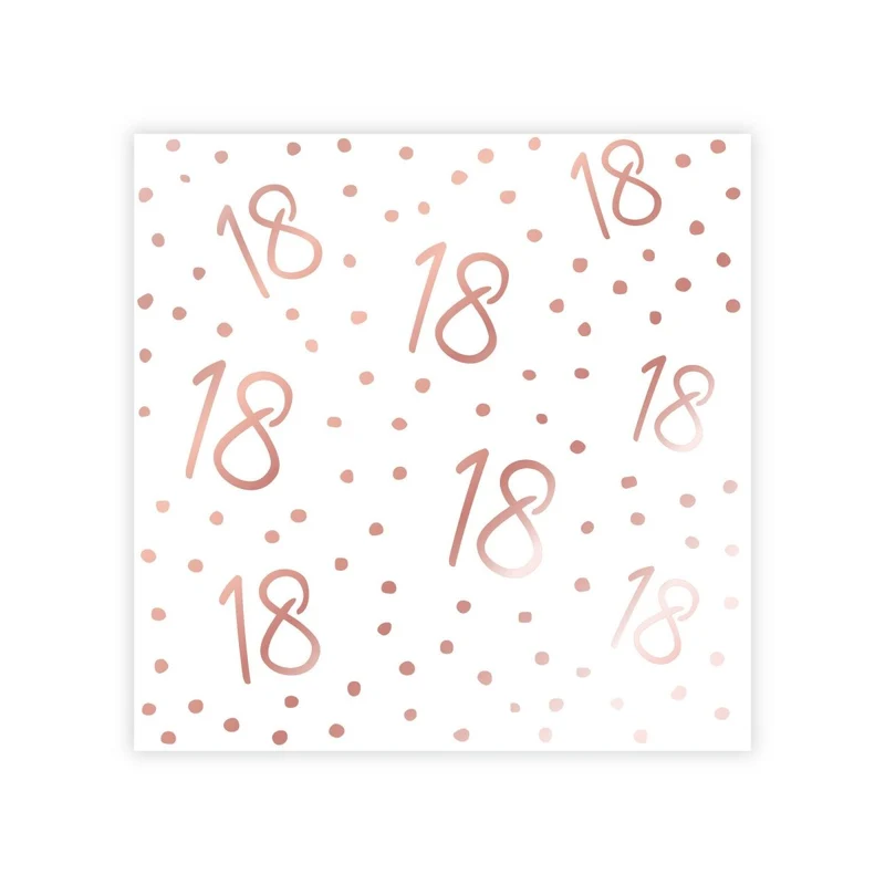 Rosé Celebration 18th Birthday Small Beverage Napkins, 16 Count