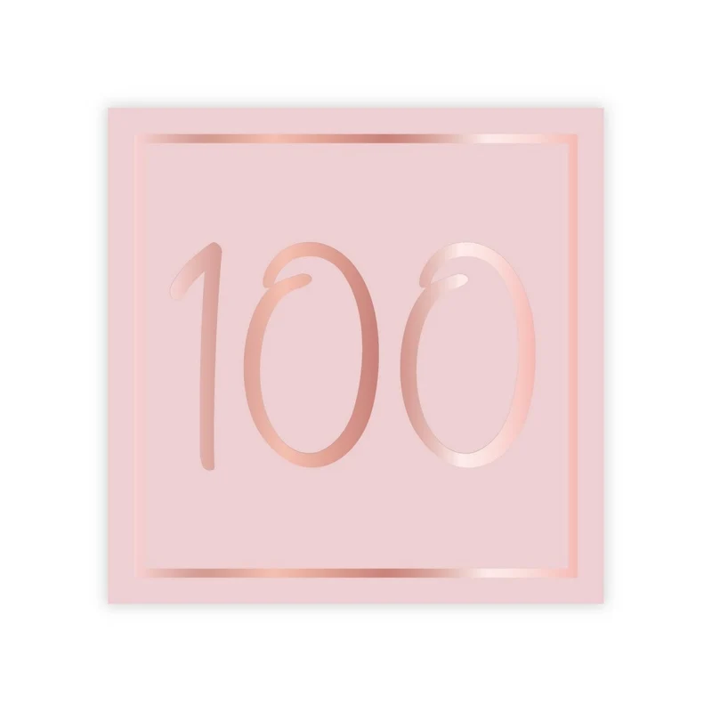 Rosé Celebration 100th Birthday Large Lunch Napkins, 16 Count