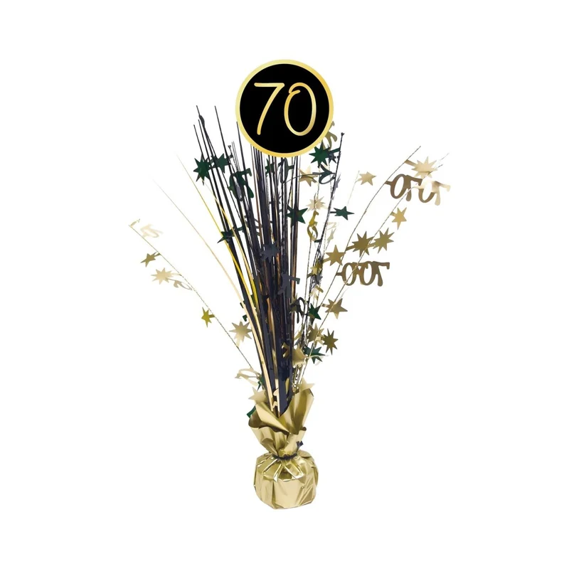 Golden Celebration 70th Birthday Centerpiece, 18 Inches, 1 Count