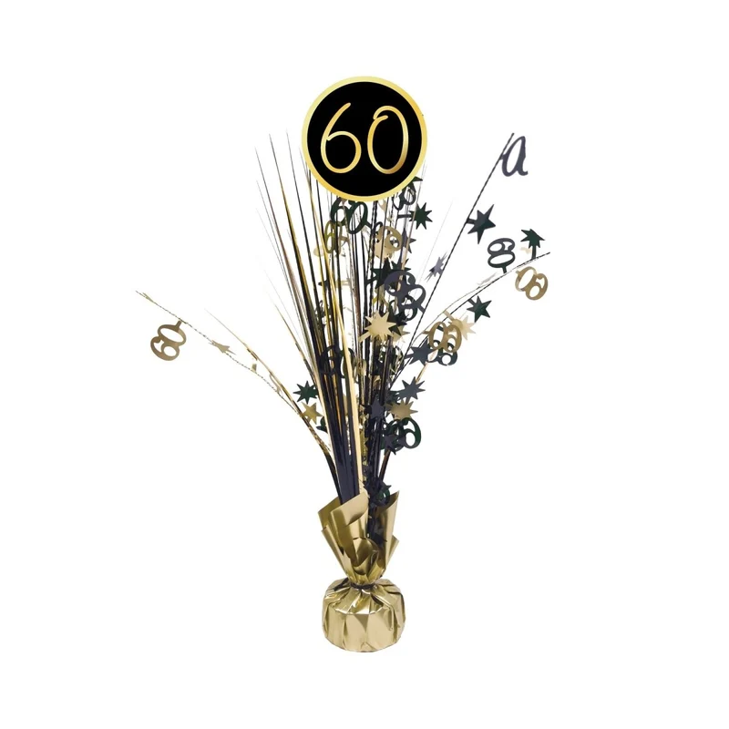 Golden Celebration 60th Birthday Centerpiece, 18 Inches, 1 Count