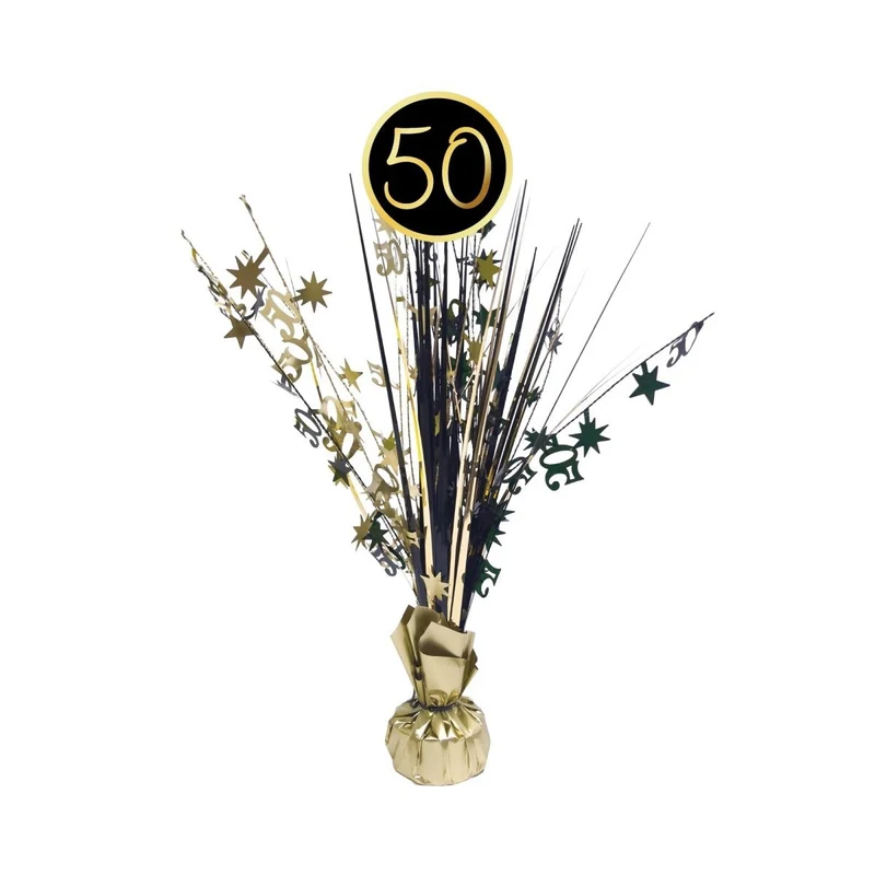 Golden Celebration 50th Birthday Centerpiece, 18 Inches, 1 Count