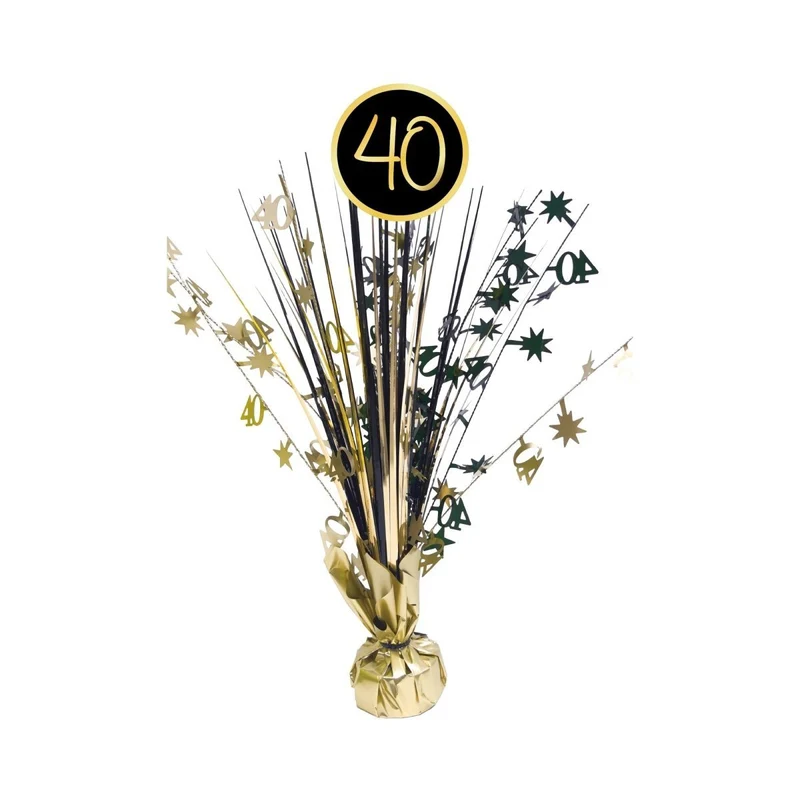 Golden Celebration 40th Birthday Centerpiece, 18 Inches, 1 Count
