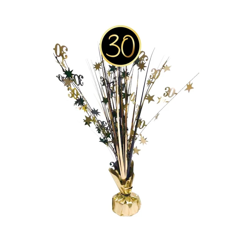 Golden Celebration 30th Birthday Centerpiece, 18 Inches, 1 Count