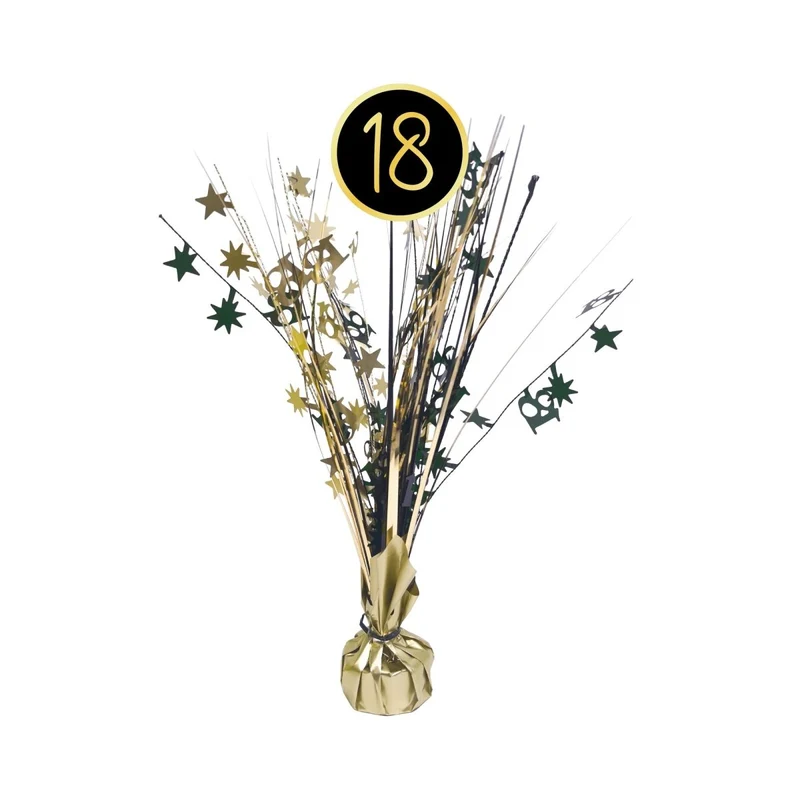 Golden Celebration 18th Birthday Centerpiece, 18 Inches, 1 Count