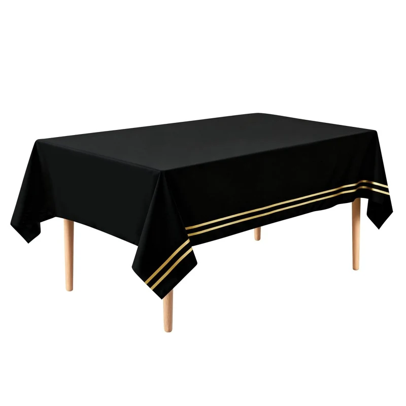 Golden Celebration Rectangular Table Cover, 54 x 108 Inches, 1 Count