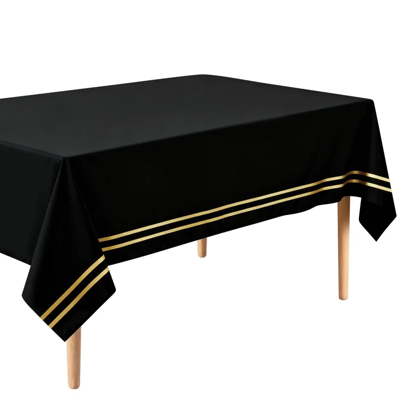 Golden Celebration Rectangular Table Cover, 54 x 108 Inches, 1 Count
