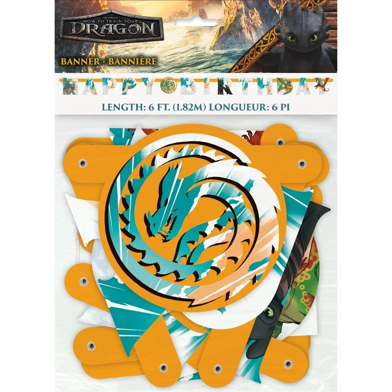 How to Train your Dragon Birthday Jointed Banner, 75 Inches, 1 Count