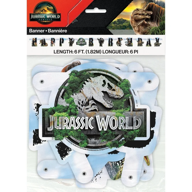 Jurassic World Birthday Jointed Banner, 75 Inches, 1 Count
