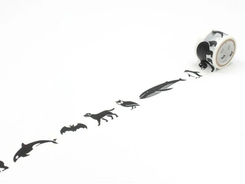 Masking tape à motifs - black animals