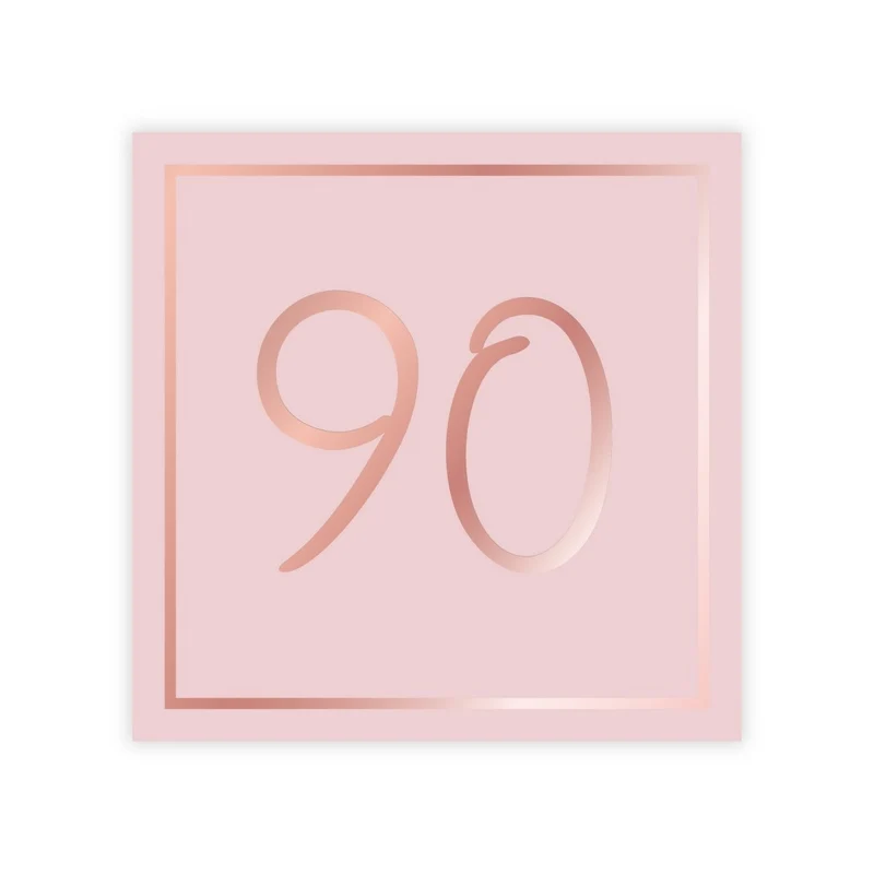 Rosé Celebration 90th Birthday Large Lunch Napkins, 16 Count