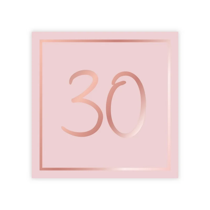 Rosé Celebration 30th Birthday Large Lunch Napkins, 16 Count