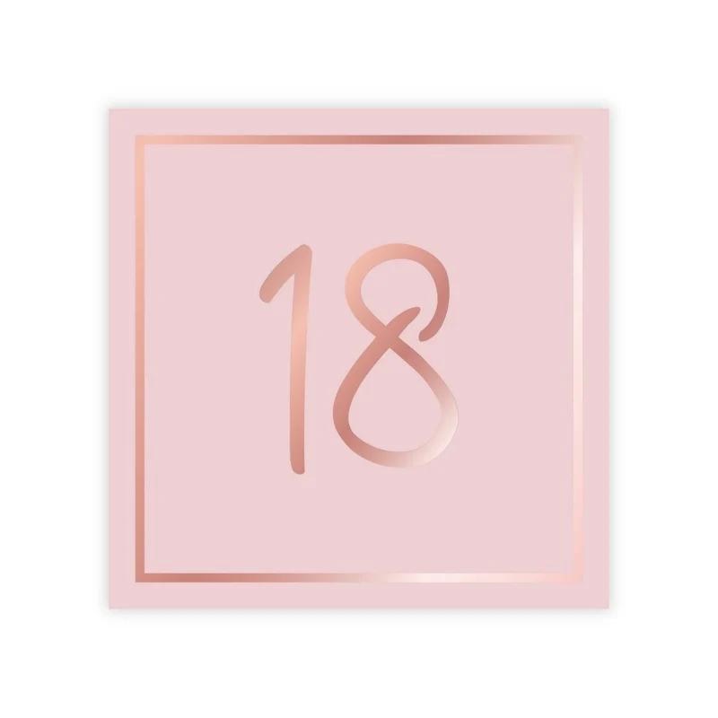 Rosé Celebration 18th Birthday Large Lunch Napkins, 16 Count