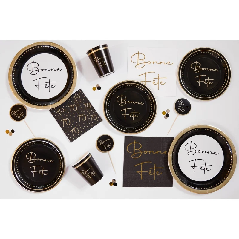 Golden Celebration 70th Birthday Small Beverage Napkins, 16 Count