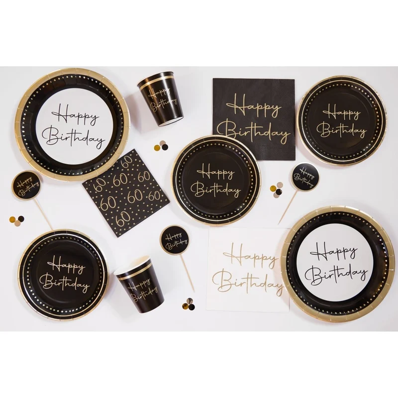 Golden Celebration 60th Birthday Small Beverage Napkins, 16 Count