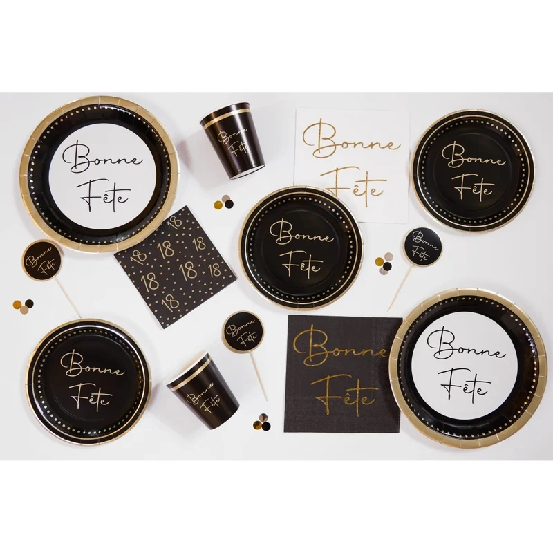 Golden Celebration 18th Birthday Small Beverage Napkins, 16 Count
