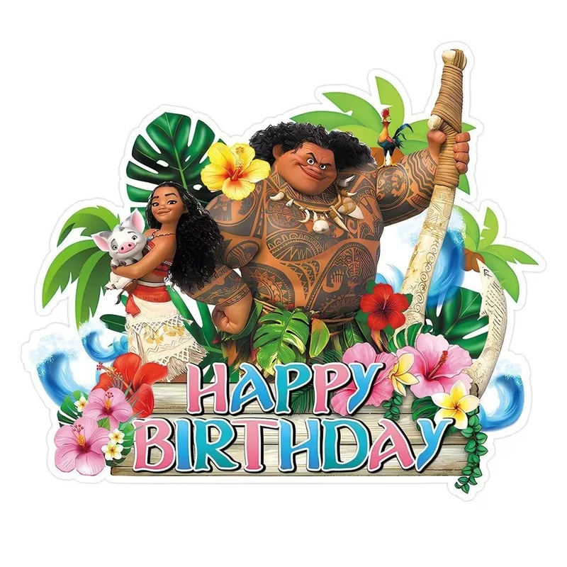 Moana Polynesian Adventurer Birthday Cake Topper, 1 Count