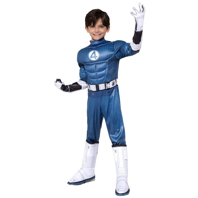 Mr. Fantastic Qualux Costume for Kids, Fantastic 4, Padded Jumpsuit