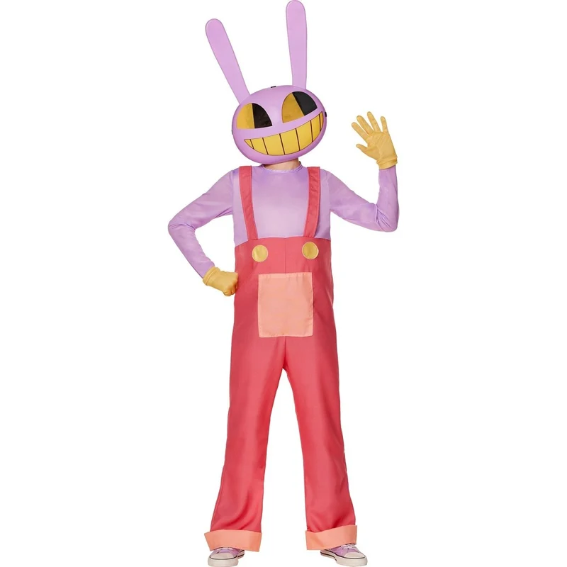 Jax Costume for Kids, Amazing Digital Circus, Jumpsuit, Mask and Gloves