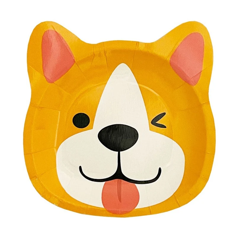 Doggo Large Lunch Paper Plates, 8 Inches, 8 Count
