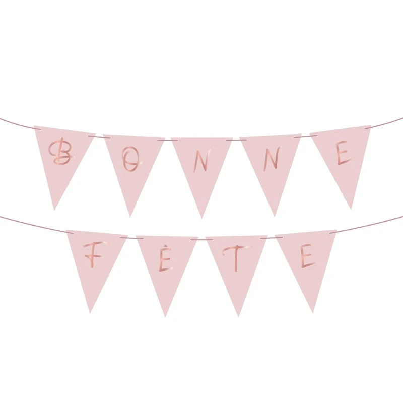 Rosé Celebration Bonne Fête Pennant Banner, 157 Inches, 1 Count