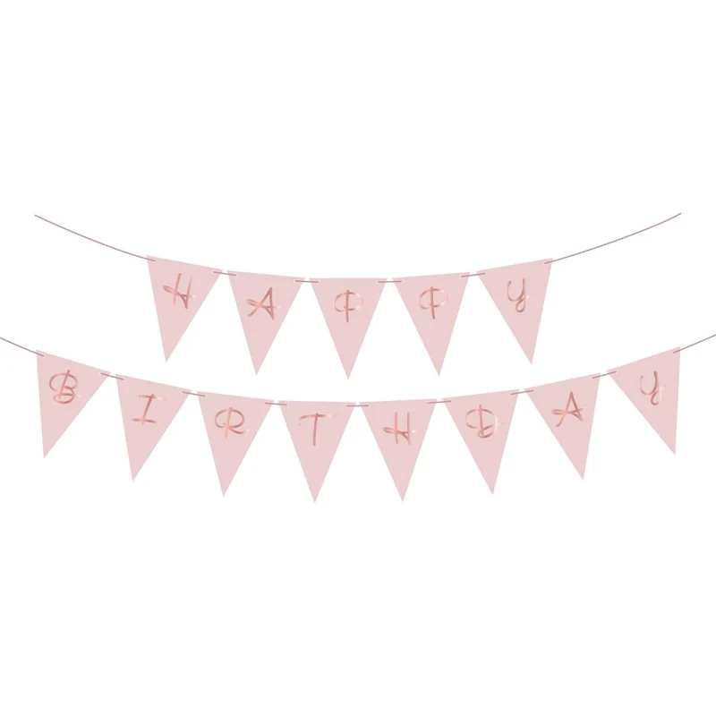 Rosé Celebration Happy Birthday Pennant Banner, 157 Inches, 1 Count