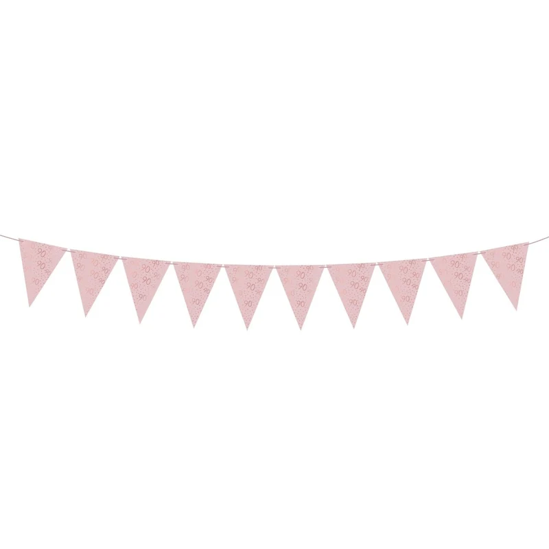 Rosé Celebration 90th Birthday Pennant Banner, 157 Inches, 1 Count