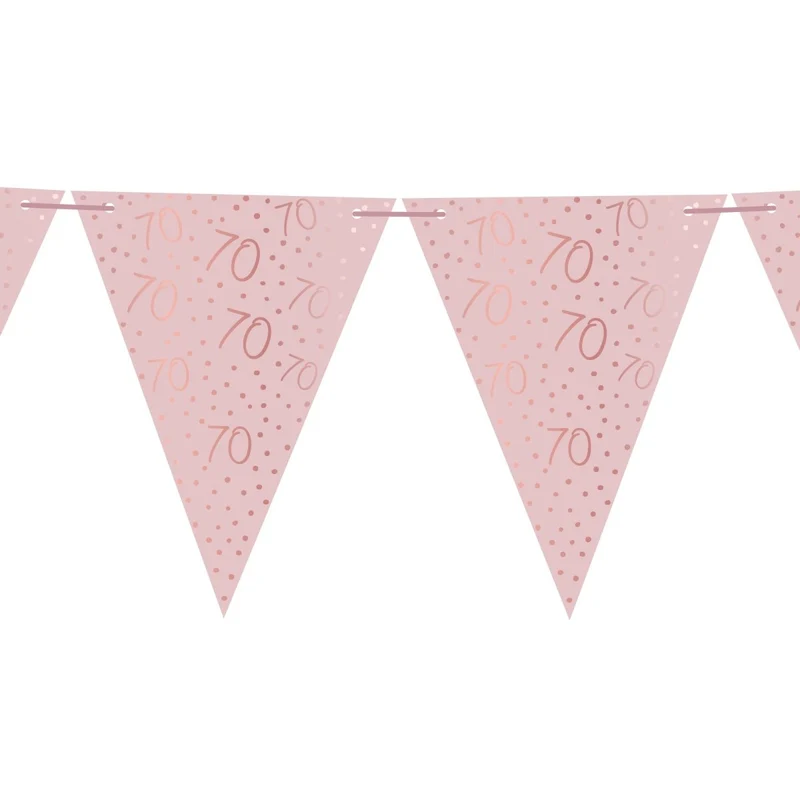 Rosé Celebration 70th Birthday Pennant Banner, 157 Inches, 1 Count