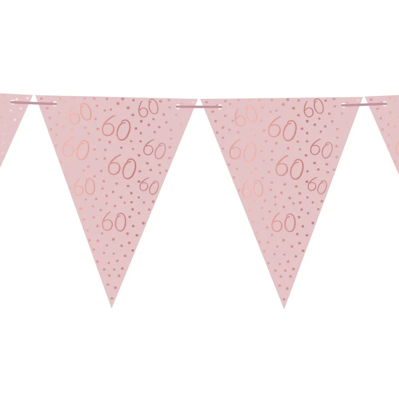 Rosé Celebration 60th Birthday Pennant Banner, 157 Inches, 1 Count
