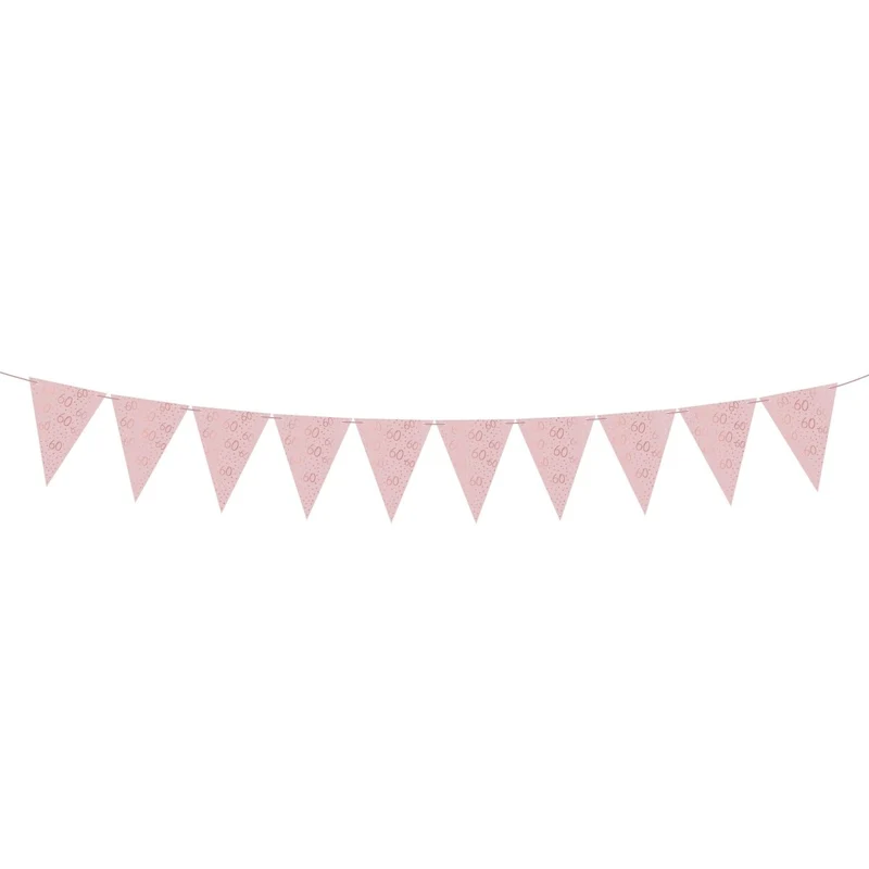 Rosé Celebration 60th Birthday Pennant Banner, 157 Inches, 1 Count