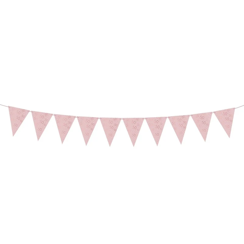 Rosé Celebration 50th Birthday Pennant Banner, 157 Inches, 1 Count
