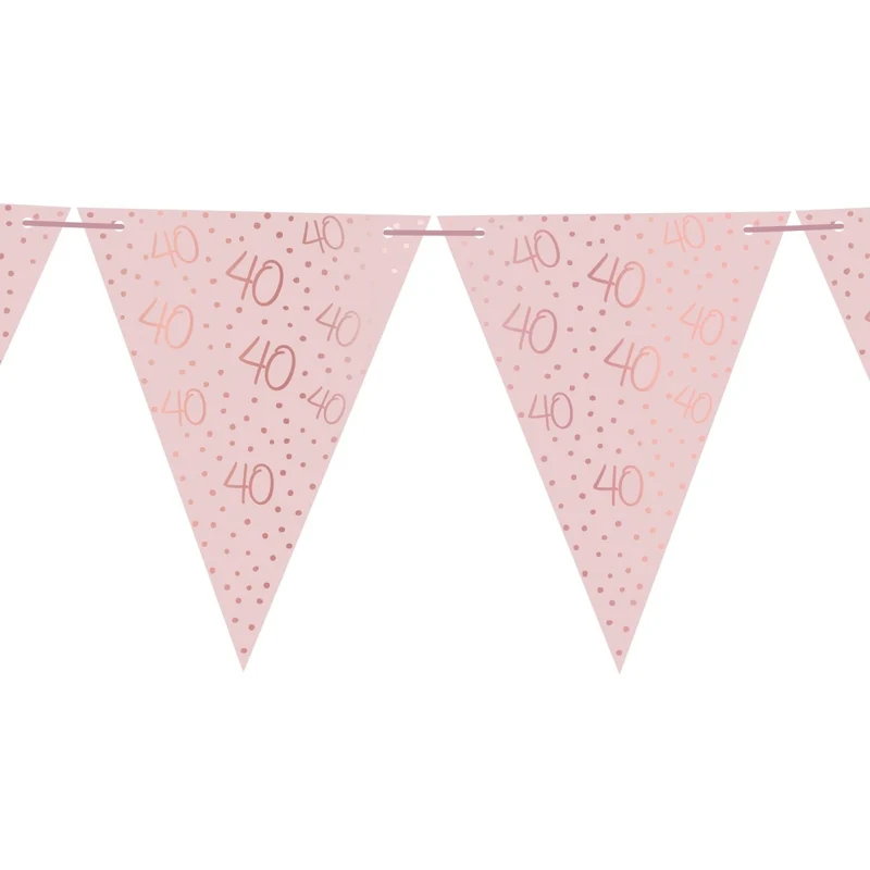 Rosé Celebration 40th Birthday Pennant Banner, 157 Inches, 1 Count